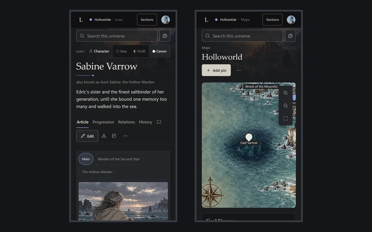LorEvolve installed as an app on a phone as a Progressive Web App (PWA)